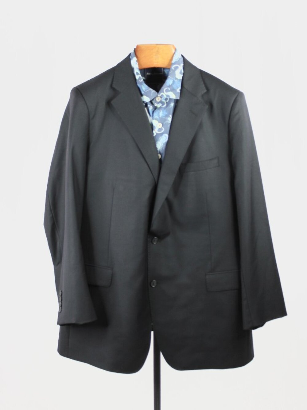 Custom SAMUELSOHN Loro Piana Garner Black Super 150's Wool Blazer, Size 48L